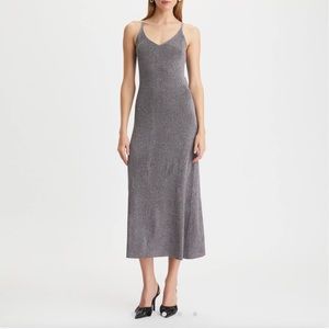 Tory Burch  metallic knitted slip dress, size M